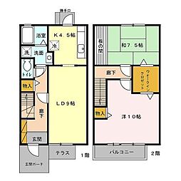 ニューレジデンス 2LDKの間取り