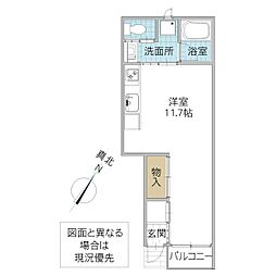 レーガベーネ渡里 102号室 1階ワンルームの間取り