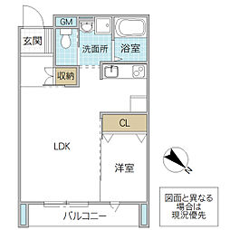 BLANC-F 1階1LDKの間取り