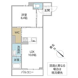 ヴィアソーレ 1LDKの間取図画像