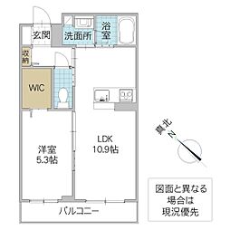 ヴィアソーレ 1LDKの間取図画像