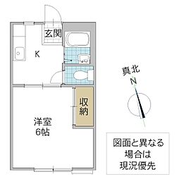 ハイツサンライフA 1Kの間取図画像