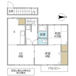 グリーンハイツ 2LDKの間取図画像
