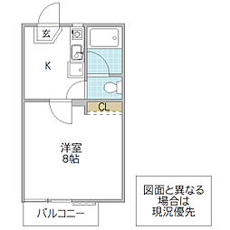 CASAQUATRO 1Kの間取図画像