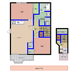 コータ・コートK 2階2LDKの間取り