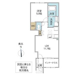 グランフェリシア(Grand Felicia) 1LDKの間取図画像