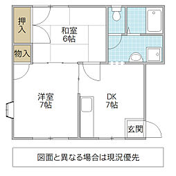 ライブハウス 2DKの間取図画像