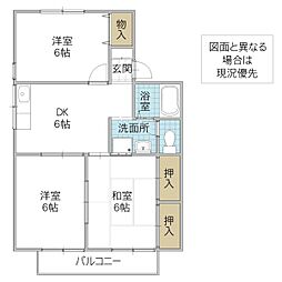 グリーンヒル 1階3DKの間取り