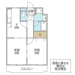 ソレイユ   ル  ヴァン 1階2Kの間取り