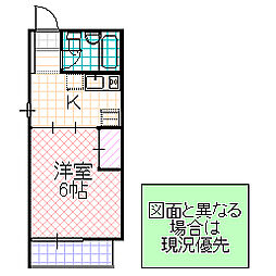 グレースタワー城南 1Kの間取図画像