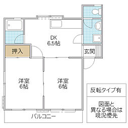 ジュネス・Y 2DKの間取図画像