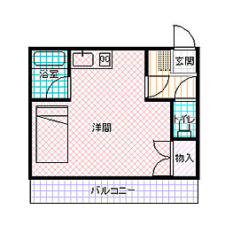 メゾン桜川 201号室 2階ワンルームの間取り