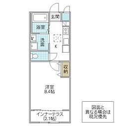 プレシャスワン翔(Precious one翔) 1Kの間取図画像