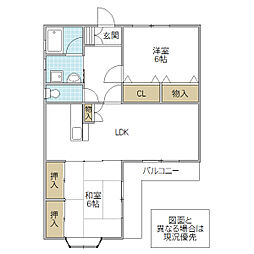 ウエスト21 2LDKの間取図画像