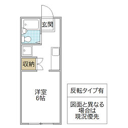 クアトロC ワンルームの間取図画像