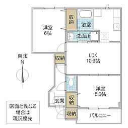 ラ・フォーレ2 2LDKの間取図画像