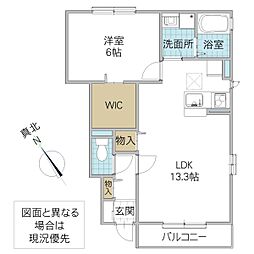 ゼルコーバB 1LDKの間取図画像