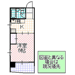グレースタワー城南 1Kの間取図画像