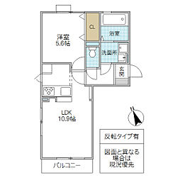 アヴァンティ2 1LDKの間取図画像