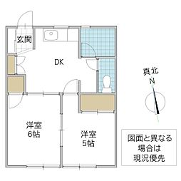 ホワイトハイツ 2DKの間取図画像