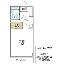 フォーライフ南町 1Kの間取図画像