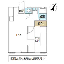 クワナハイツ 1LDKの間取図画像