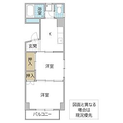 栄國マンション 2Kの間取図画像