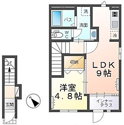 サンコート 1LDKの間取図画像