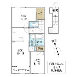 グラン・フィールド 2LDKの間取図画像