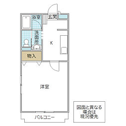 クレアメゾン 1Kの間取図画像