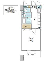 フォーライフネオ水戸 1Kの間取図画像