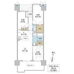 サンクレイドル勝田レジデンス 3LDKの間取図画像