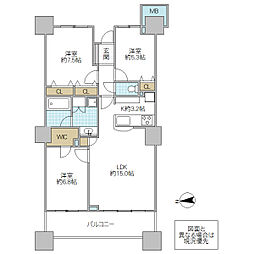 センチュリー水戸サウスゲートタワー 3LDKの間取図画像