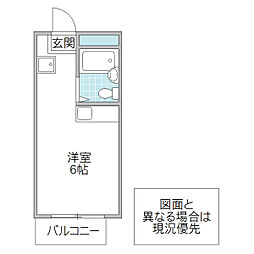 ロマーヌ水戸第3 ワンルームの間取図画像