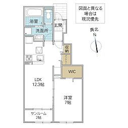 アルモニーヒル 1LDKの間取図画像