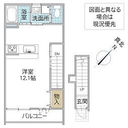 レーガベーネ勝田本町 IV ワンルームの間取図画像