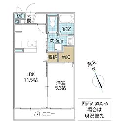 アーバニズム小美玉レジデンス 1LDKの間取図画像