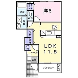 プログレスA 1LDKの間取図画像
