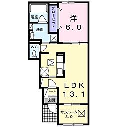 ベルフローラ 1LDKの間取図画像