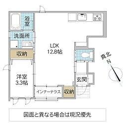レーガベーネ千波町A棟 1LDKの間取図画像