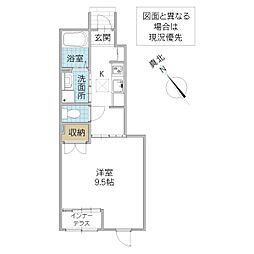 アメリアハイツ 1Kの間取図画像