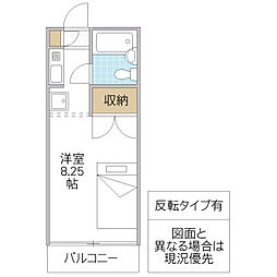 ロイヤルヒルズ高野 ワンルームの間取図画像