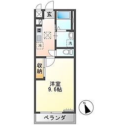 仮)水戸市笠原町字下組新築アパートB棟 1Kの間取図画像