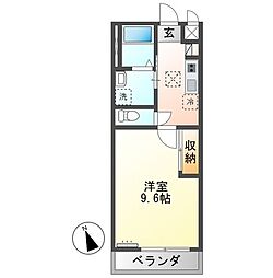 KY キューブ(KY CUBE) 1Kの間取図画像