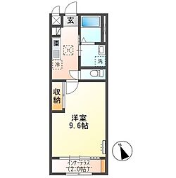 KY キューブ(KY CUBE) 1Kの間取図画像