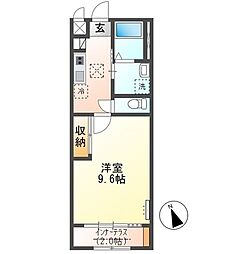 KY キューブ(KY CUBE) 1Kの間取図画像