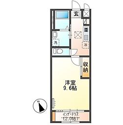 仮)水戸市笠原町字下組新築アパートB棟 1Kの間取図画像