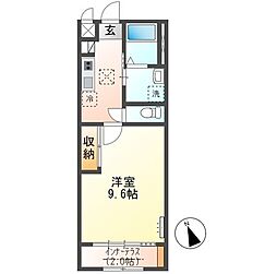 仮)水戸市笠原町字下組新築アパートB棟 1Kの間取図画像