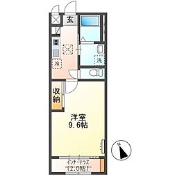 KY キューブ(KY CUBE) 1Kの間取図画像