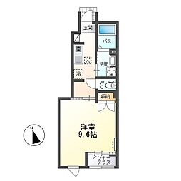 スカイハイム 1Kの間取図画像